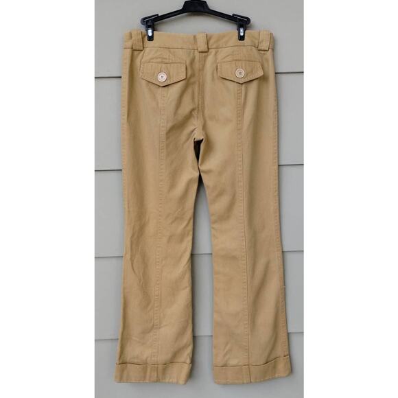 Marc Jacobs Wide Leg Cuffed Corduroy Tan Pants Size 10 - Cotton, flap pockets. - Picture 3 of 9